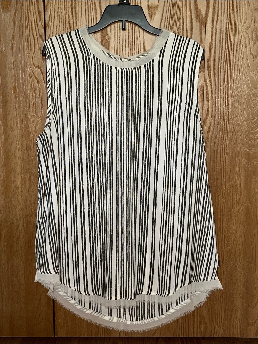 Who What Wear Black and White Stripe Tank